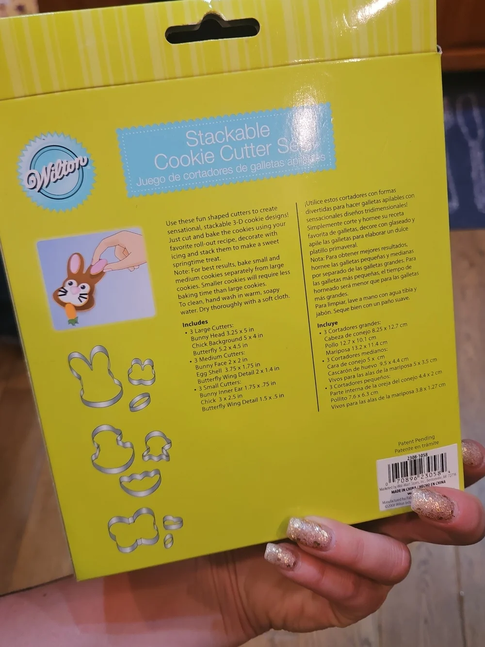 Wilton Stackable Cookie Cutter Set - Yellow & Pink Accents with Brown Detail
